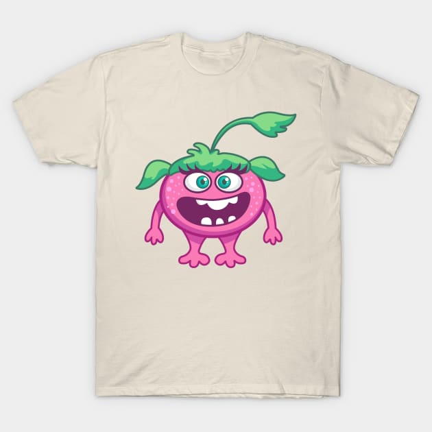 cute pink monster female T-Shirt by yudabento